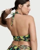 Купальник Victoria’s Secret Swim Bombshell Push-Up Longline Bikini Top Чорний з зеленим 32DD-S - зображення 3