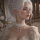 Мереживний чокер з перлинами в стилі vintage, білий - зображення 7