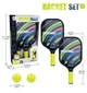 Набор для пиклбола с ракетками и мячом AZ1904-1RK (Pickleball) — 2 ракетки 40×20 см + 2 мяча 7,3 см, для детей и взрослых - изображение 6