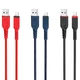 Кабель HOCO X59 USB to iP 2.4A, 1m, nylon, TPE connectors, Red - зображення 3