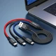 Кабель HOCO X76 USB to iP+Type-C+Micro 2A, 1m, nylon, aluminum connectors Black+Red+Blue - изображение 4