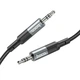 Аудіокабель HOCO UPA23 3.5mm male to 3.5mm male, nylon braid, 1m Metal Gray - изображение 3