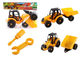 Машинка-конструктор Toys-Plast Трактор з причепом 40см викрутка/ключ, жовтий ИП.30.007 - зображення 3