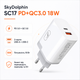 Мережевий зарядний пристрій SkyDolphin SC17 PD+QC3.0 18W USB-A USB-C White (SDMZP-000110) - зображення 2