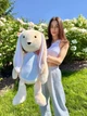 Зайка Хрустик 80 см Бежевый с белым животиком - изображение 2