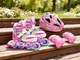 Роликовые коньки раздвижные Inline Skates PU свет размер 34-38 стелька 21-23,5 см с шлемом и защитой Розовые (73456383) - изображение 5