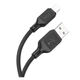 Кабель HOCO X90 Cool silicone charging data cable for Lightning/2,4A/1m. Black - изображение 1