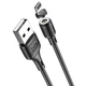 Кабель HOCO X52 Sereno magnetic charging cable for Lightning 2A/1m. Black - зображення 1