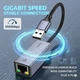 Сетевая карта адаптер Hoco UA37 USB male to RJ45 female ethernet (1000 Mbps) Серый - изображение 1
