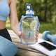 Еко-пляшка для води 750 мл блакитна, BPA-free з ремінцем та мірною шкалою - зображення 8