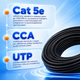 Патч-корд с тросом GEAR Cat5e UTP CCA 100 м наружный черный для подключения сетевого оборудования - изображение 3