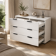 Комод Lira 1200×450×750 с выдвижными ящиками и черными металлическими ручками, направляющие полного выдвижения, для спальни, гостиной и прихожей Белый - изображение 3