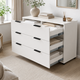 Комод Lira 1200×450×750 с выдвижными ящиками и черными металлическими ручками, направляющие полного выдвижения, для спальни, гостиной и прихожей Белый - изображение 6