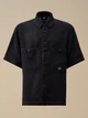 Чоловіча лляна сорочка вільного крою чорна C.P. Company linen shirt Black 18CMSH239A 005415G - XL - зображення 6