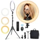 Кольцевая лампа со штативом 2.1 м Ring Light с пультом, держателем для телефона и 3 режимами света - изображение 1