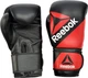 Боксерские перчатки Reebok Combat Leather Boxing Gloves черный, красный 10 унций (RSCB-10110RD-10) - изображение 1
