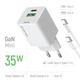 Зарядное устройство ColorWay CH-S055PDC 35W GaN mini PD Port PPS USB (Type-C PD + USB QC4.0) cable Type-C - зображення 3