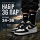 Носки Nike высокие спортивные 36 пар размер 34-36 черные с белым логотипом длинные носки для тренировок, спортзала, школы - изображение 1
