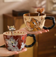 Большая керамическая чашка "Том и Джерри" Tom and Jerry – милая чашка с ложечкой для завтрака 530 мл (Том) - изображение 4