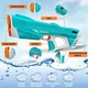 Водяной электрический автомат бластер на аккумуляторе Water Superior Gun с автоматическим насосом Голубой - изображение 4
