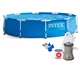 Каркасный круглый бассейн Intex 28202, 305х76 см, объем воды 4485 литров, из качественного ПВХ, для взрослых и детей, со сливным клапаном, фильтр-насос в комплекте, голубой - изображение 6