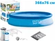 Бассейн надувной Intex Easy Set 28132 + фильтр-насос в комлекте, 366х76 см, трехслойный ПВХ, для всей семьи, голубой - изображение 1