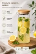 Кувшин стеклянный для воды Арроу-бамбо с крышкой из бамбука Olens 1500 мл - изображение 1