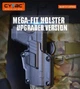Универсальная тактическая пластиковая кобура Cytac для пістолетов Glock, CZ, Beretta, Sig Sauer правую руку с кнопкой фиксации (черная) - изображение 3