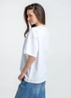 Женская футболка из хлопка oversize Giulia T-SHIRT BASIC 4824/010 XL White, свободная, повседневная оверсайз - изображение 4