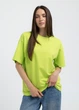 Женская футболка из хлопка oversize Giulia T-SHIRT BASIC 4825/010 L Green-apple, свободная, повседневная оверсайз - изображение 3