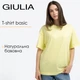 Женская футболка из хлопка oversize Giulia T-SHIRT BASIC 4825/010 L Yellow-lemon, свободная, повседневная оверсайз - изображение 1