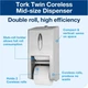 Диспенсер для 2-х рулонов туалетной бумаги Tork OptiServe T7 White Б/В - изображение 3