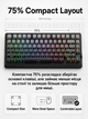 Клавіатура механічна Mchose G75 V2 Black Gradient 75% Tri-Mode 8000 Гц RGB - изображение 5