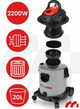 Миючий пилосос 4в1 Maltec 112707 2200 Вт для сухого та вологого прибирання чорно-червоний - изображение 4