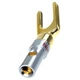 Штекер акустический разъем типа лопатка Spade Plug разборной Silver/Gold Red lable (48952) - изображение 3