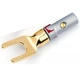 Штекер акустический разъем типа лопатка Spade Plug разборной Silver/Gold Red lable (48952) - изображение 4