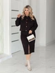 Женский костюм из микровельвета Fashion 46/48 шоколадный - изображение 1