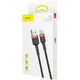 Зарядний кабель Baseus Cafule Type-C 2A 3m Black/Red (CATKLF-U91) - изображение 3