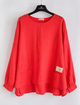 Женская блуза льняная оверсайз с накладными карманами KAPTSOVA MKKS9025-3 - Oversize 42/52, Червоний - изображение 2