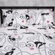 Комплект постельного белья Moon&Star Евро 200x220 см наволочки 4 х 50х70 см Cat Romance Бязь Gold Люкс (MS-820010653) - изображение 6