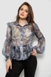 Блуза женская с принтом шифоновая, цвет серый, S, 230R1503-1 - изображение 1