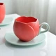 Набір чашок та блюдець Тюльпан червоних 300 мл x 4 шт - зображення 5