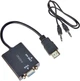 Конвертер - адаптер для передачи видео и аудио с HDMI на VGA + miniJack 3,5мм OEM HDMI2VGA-01, FullHD 1080P - изображение 3