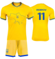 Форма футбольная детская Rebrov (Ребров) 11 Ukraine (Сборная Украины), сезон 24/25, 20 размер, рост 115-120 см, желтая - изображение 1