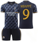 Футбольна форма дитяча Mbappé (Мбаппе) 9 Real Madrid (Реал Мадрид), сезон 24/25, 20 розмір, ріст 115-120 см, чорна з помаранчевим - зображення 1