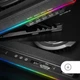 Mars Gaming MNBC-ULTRA, Охолоджувальна основа та підставка, 140-мм вентилятор, технологія CoolCore Airflow, RGB Chroma, 5 позицій, Сумісність з ноутбуками до 18", Тримач для смартфонів, 4x USB-A — Чорна - зображення 6