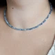 Чокер натуральный камень Аквамарин, фурнитура гипоаллергенный сплав цвет серебро d-4мм L-38-43см - изображение 1