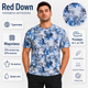 Мужская футболка Red Down из марлевки легкая быстросохнущая с принтом,XXXL,Белый с синим - изображение 2