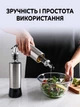 Пляшка з дозатором для олії оцту соусу та рідини набір пляшок 2 х 300 мл VMHouse розпилювач кухонний диспенсер скляна під олію 2 шт сріблястий (0125-0021) - зображення 7