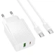 Сетевое зарядное устройство Borofone BAS76A, 1Type-C, 1USB, PD, QC, 30W, кабель Type-C to Type-C, Белый - изображение 1
